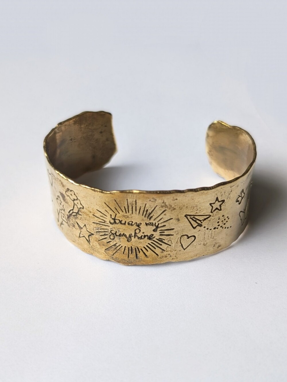 Johnny Was Kindness cuff bracelet brass You Are My Sunshine Shine Your Light